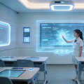 未来高校充满科技感的智慧教室